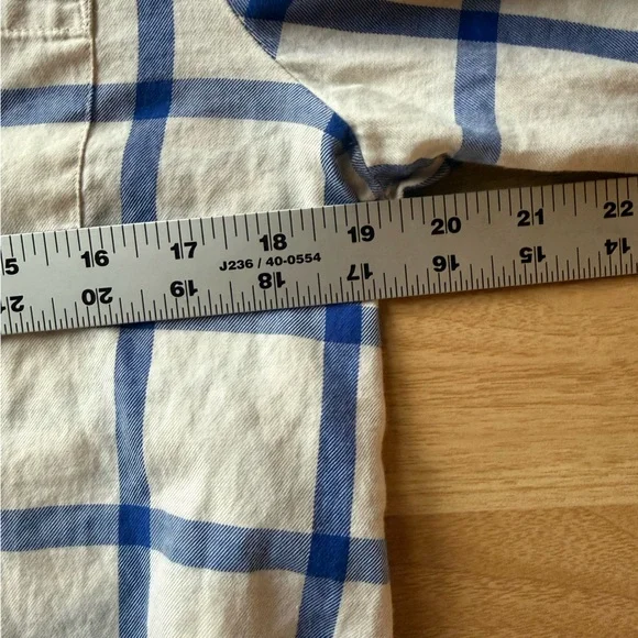 J. Crew Blue and White Plaid Button Down Shirt - Picture 5 of 5